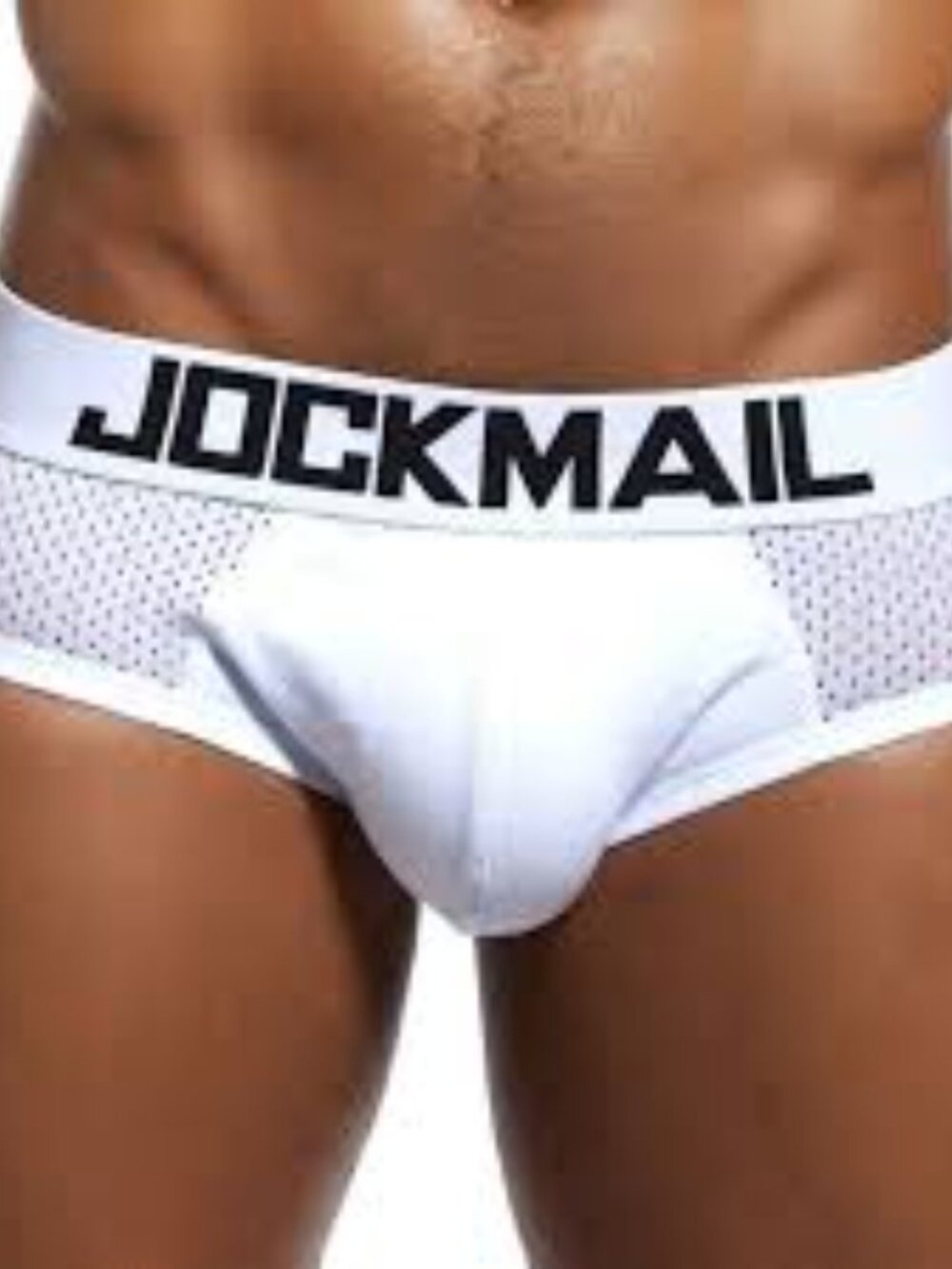 NWT Jockmail White Mesh Men's Briefs Size M